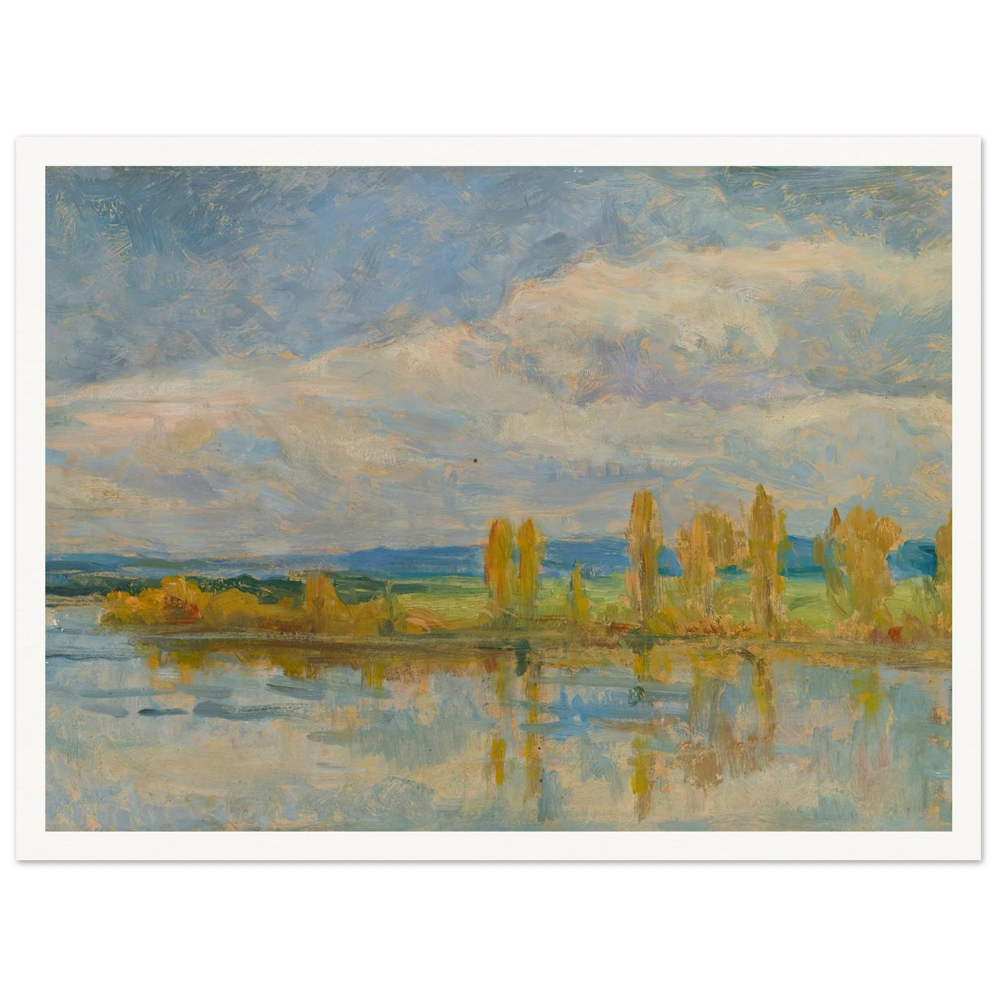 La Seine À Guernes Art Print | Maximilien Luce - Framed Poster - 30x40 cm / 12x16″ - Black frame