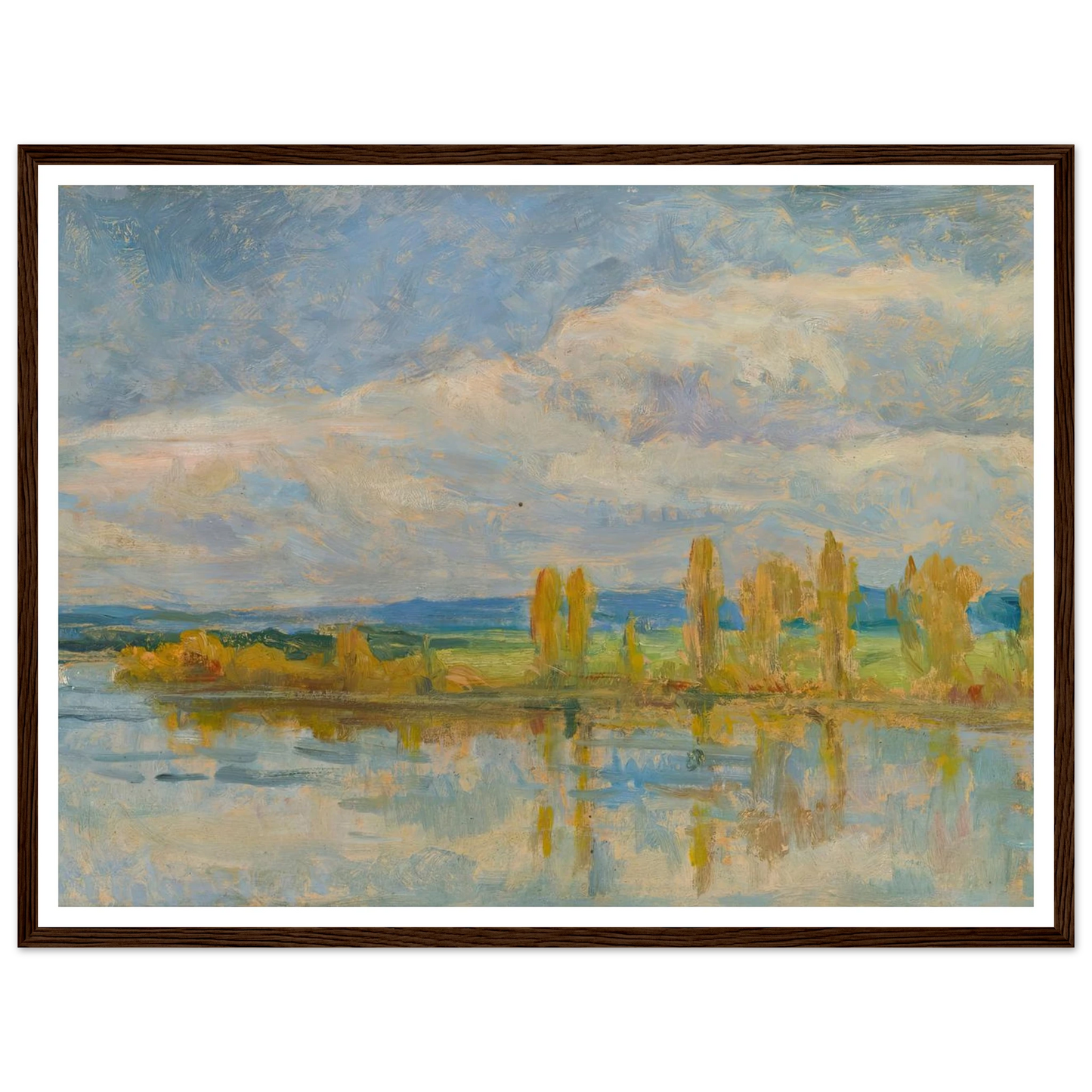 La Seine À Guernes Art Print | Maximilien Luce - Framed Poster - 30x40 cm / 12x16″ - Black frame