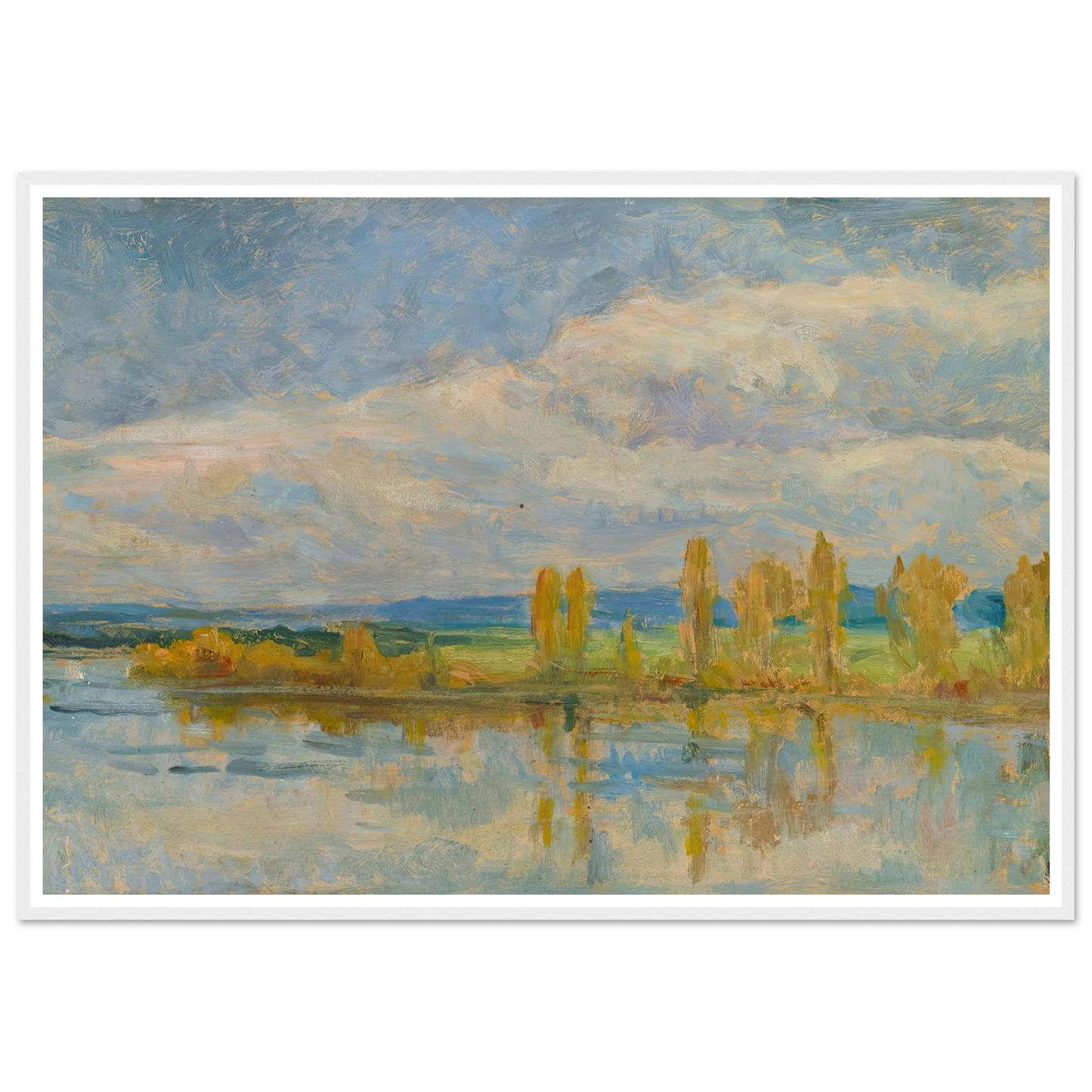 La Seine À Guernes Art Print | Maximilien Luce - Framed Poster - 30x40 cm / 12x16″ - Black frame