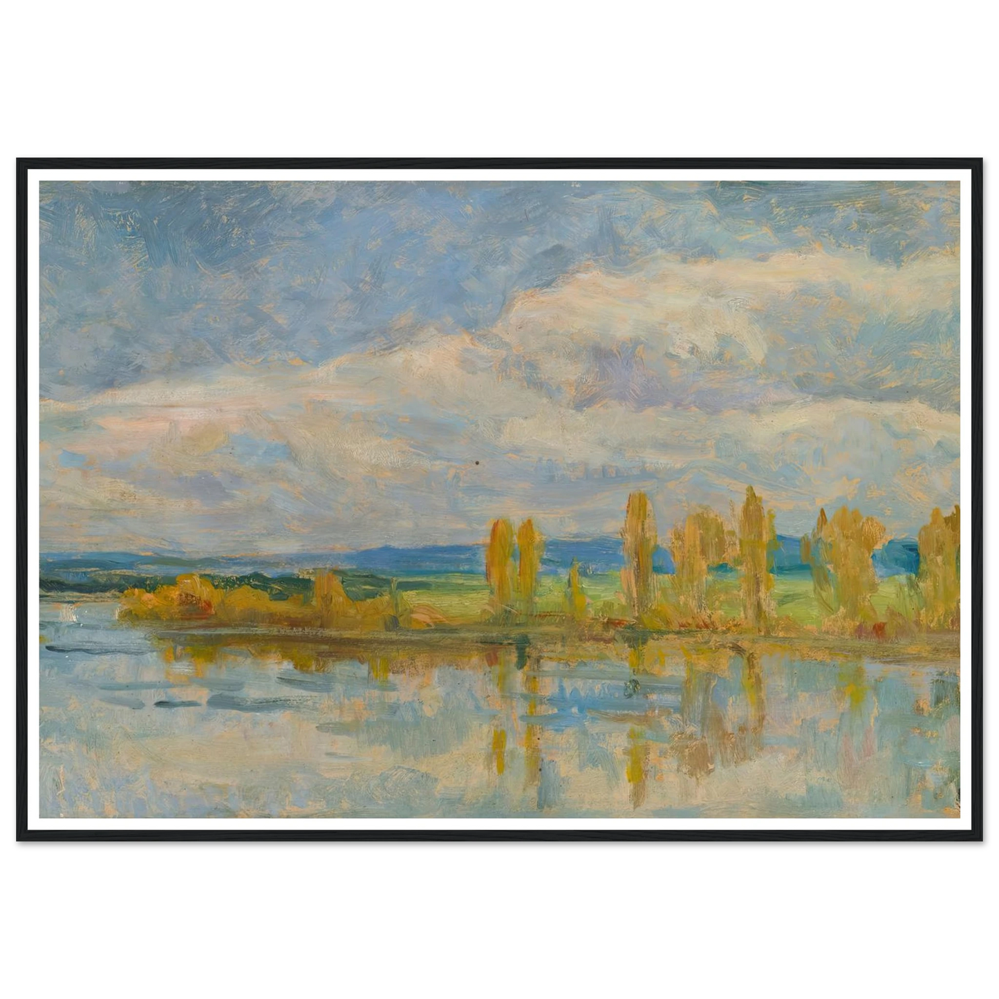La Seine À Guernes Art Print | Maximilien Luce - Framed Poster - 30x40 cm / 12x16″ - Black frame