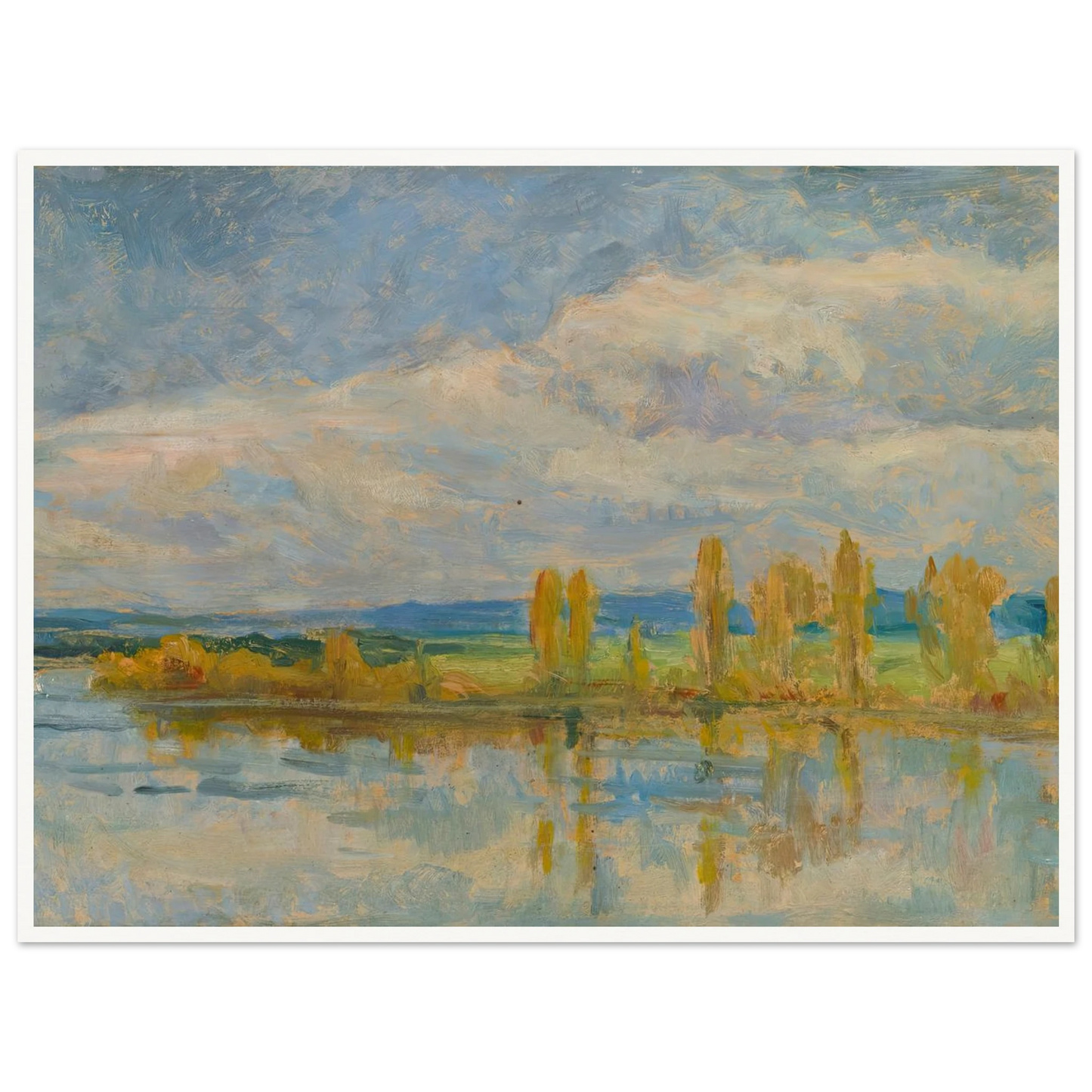 La Seine À Guernes Art Print | Maximilien Luce - Framed Poster - 30x40 cm / 12x16″ - Black frame