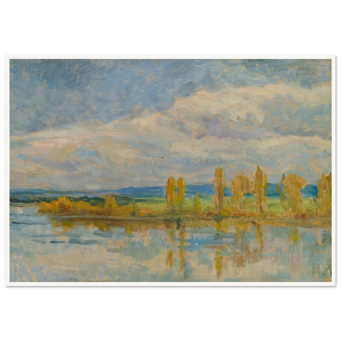La Seine À Guernes Art Print | Maximilien Luce - Framed Poster - 30x40 cm / 12x16″ - Black frame