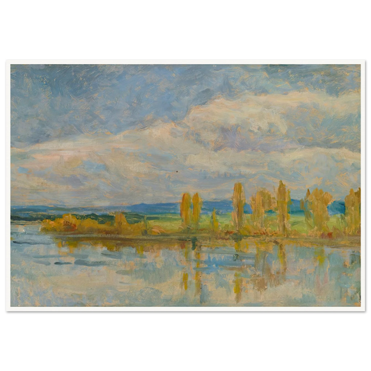 La Seine À Guernes Art Print | Maximilien Luce - Framed Poster - 30x40 cm / 12x16″ - Black frame