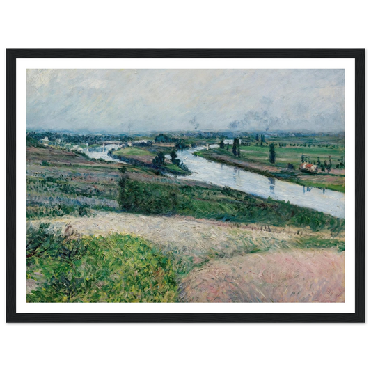 La Seine À La Pointe D’epinay (circa 1888) Art Print | Gustave Caillebotte - Framed Poster - 30x40 cm / 12x16″ - Black frame