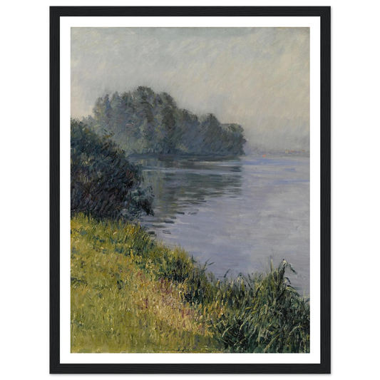 La Seine à l’Île Marante par temps brumeux (1891) Art Print | Gustave Caillebotte - Framed Poster - 30x40 cm / 12x16″ - Black frame