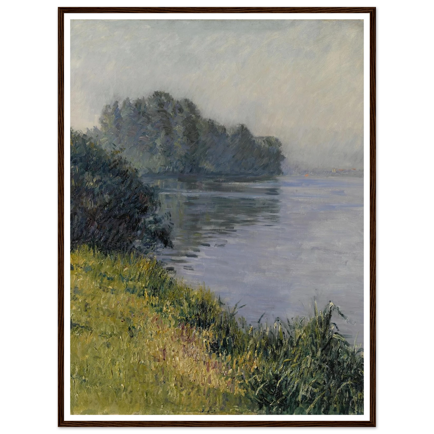 La Seine à l’Île Marante par temps brumeux (1891) Art Print | Gustave Caillebotte - Framed Poster - 30x40 cm / 12x16″ - Black frame