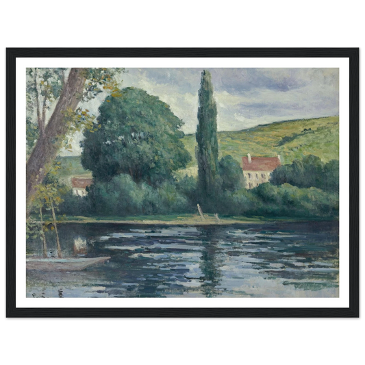 La Seine à Vernonnet (circa 1920) Art Print | Maximilien Luce - Framed Poster - 30x40 cm / 12x16″ - Black frame