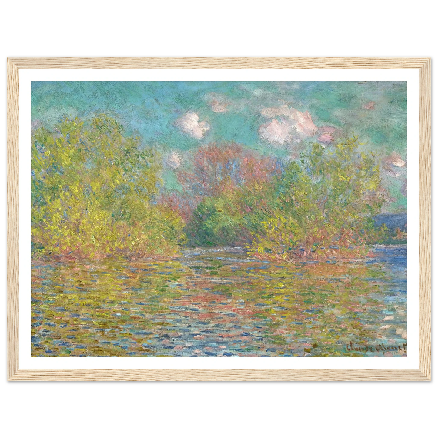 La Seine près de Giverny (1888) Art Print | Claude Monet - Framed Poster - 30x40 cm / 12x16″ - Black frame