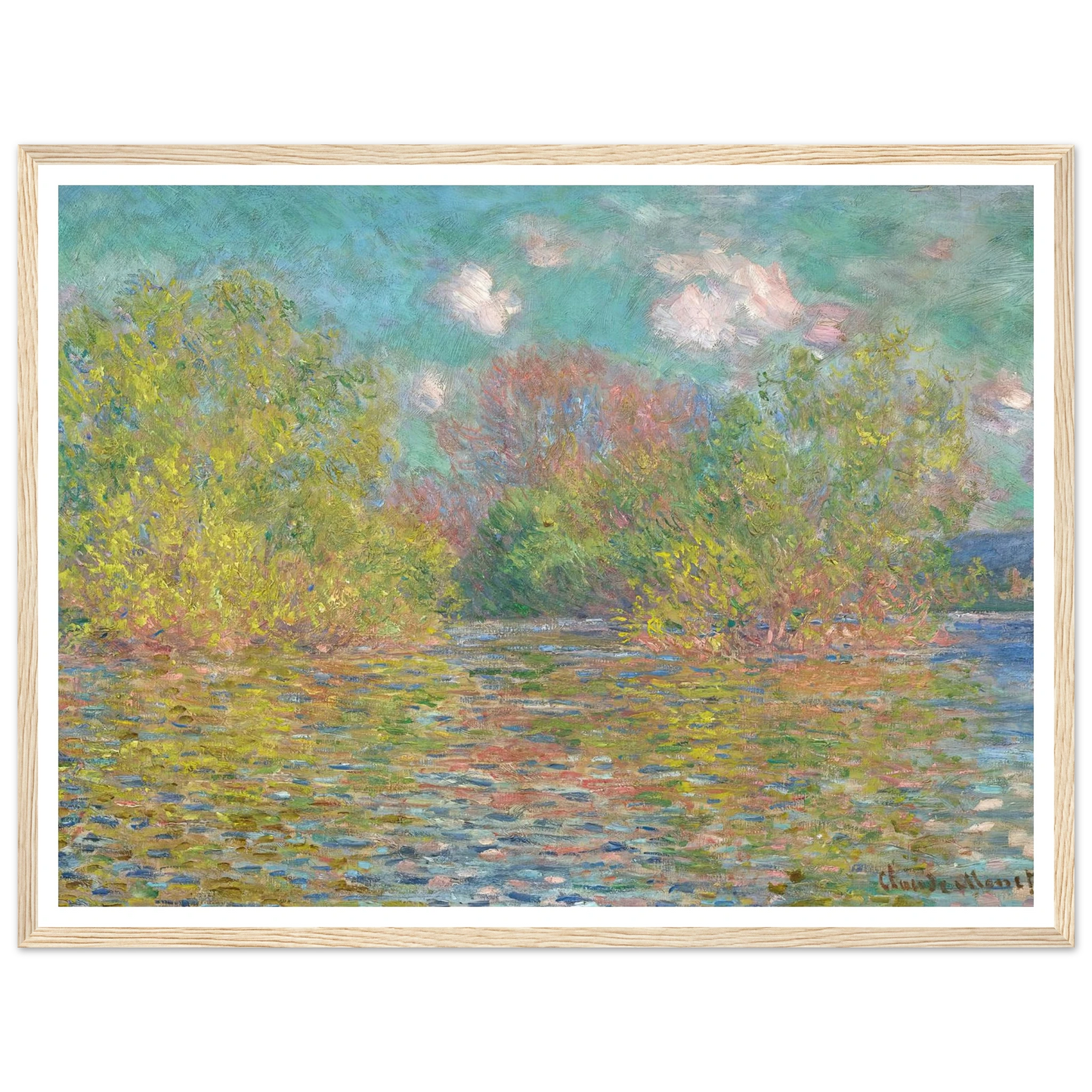 La Seine près de Giverny (1888) Art Print | Claude Monet - Framed Poster - 30x40 cm / 12x16″ - Black frame