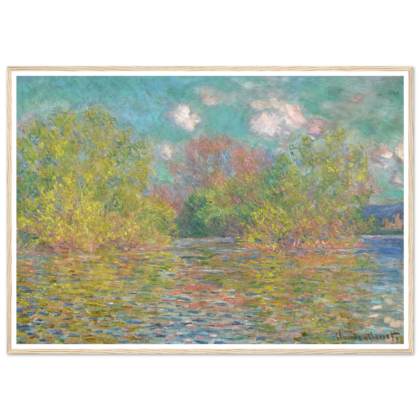 La Seine près de Giverny (1888) Art Print | Claude Monet - Framed Poster - 30x40 cm / 12x16″ - Black frame