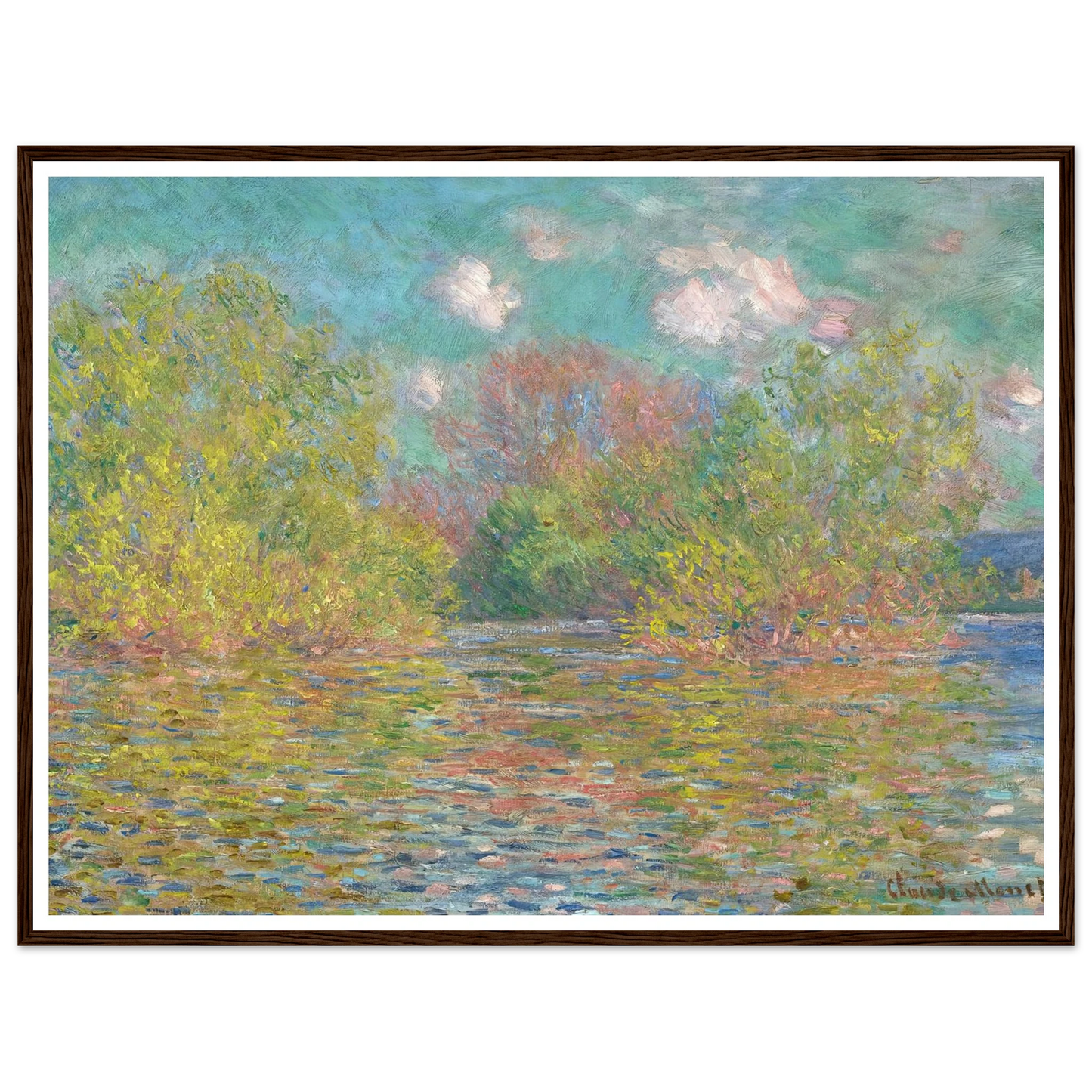 La Seine près de Giverny (1888) Art Print | Claude Monet - Framed Poster - 30x40 cm / 12x16″ - Black frame