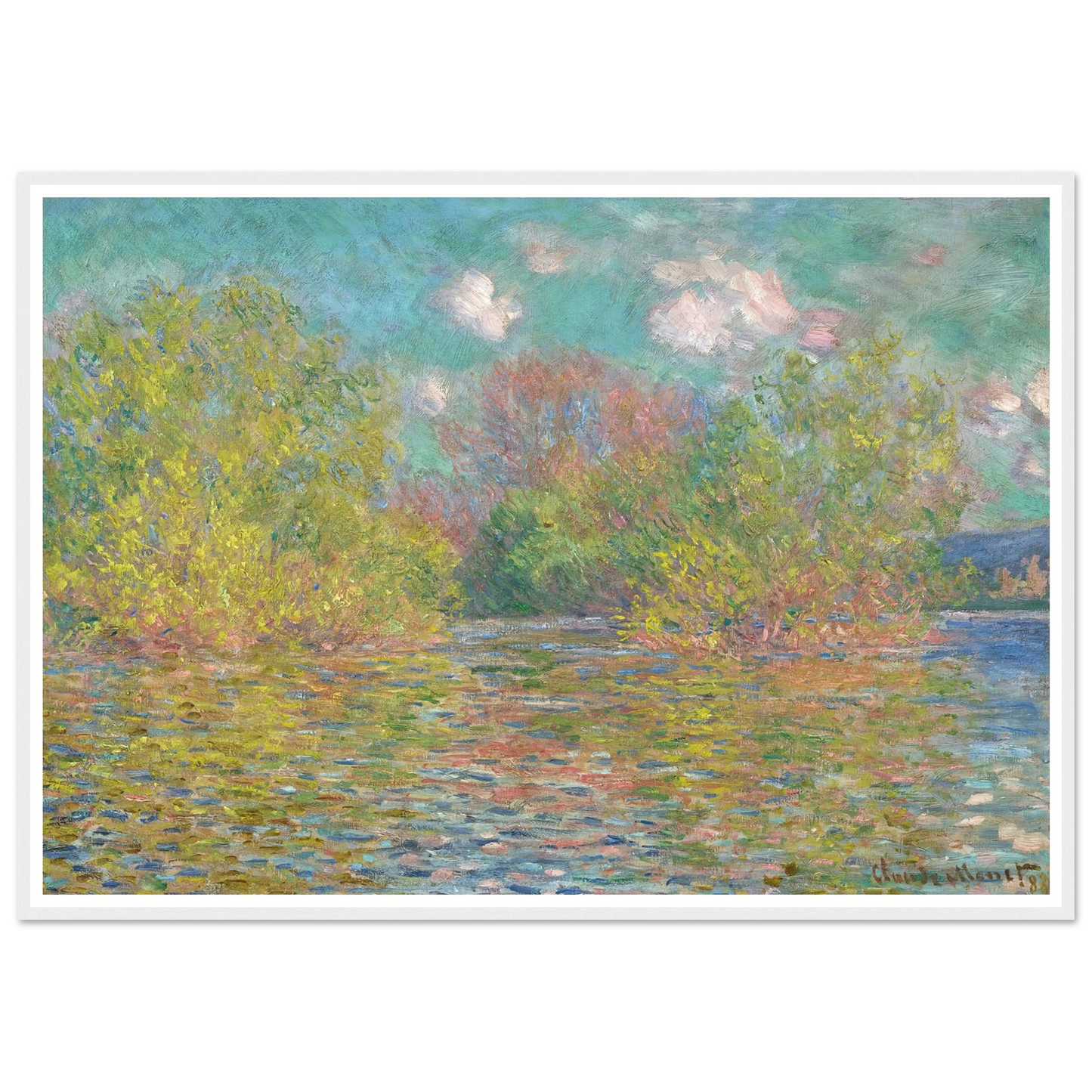 La Seine près de Giverny (1888) Art Print | Claude Monet - Framed Poster - 30x40 cm / 12x16″ - Black frame