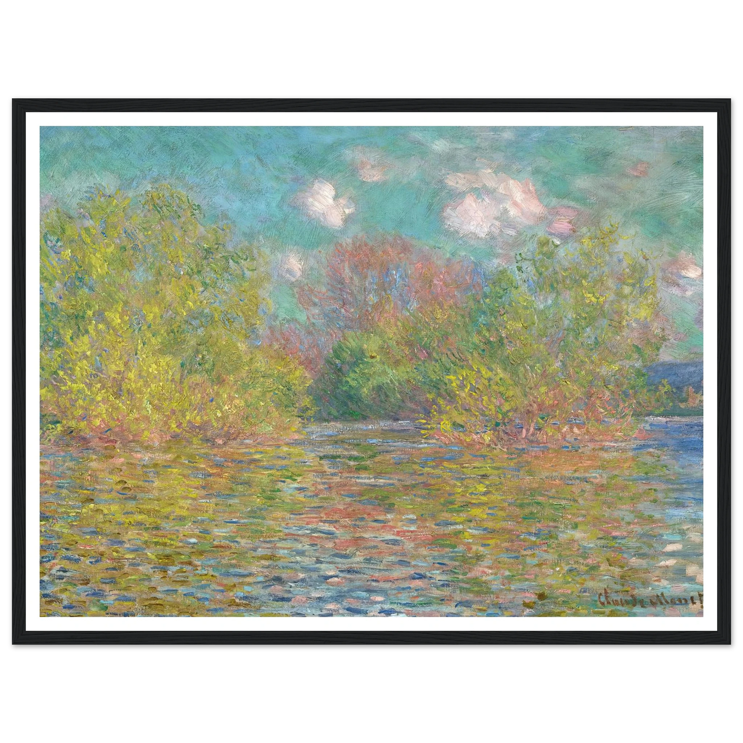 La Seine près de Giverny (1888) Art Print | Claude Monet - Framed Poster - 30x40 cm / 12x16″ - Black frame