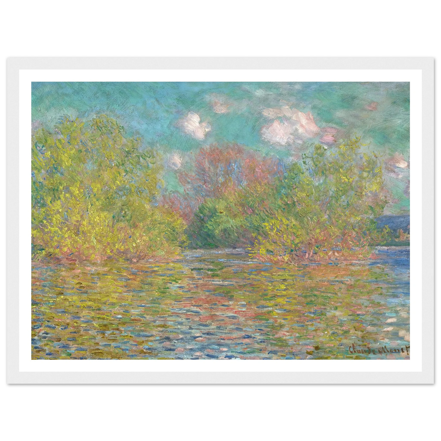 La Seine près de Giverny (1888) Art Print | Claude Monet - Framed Poster - 30x40 cm / 12x16″ - Black frame