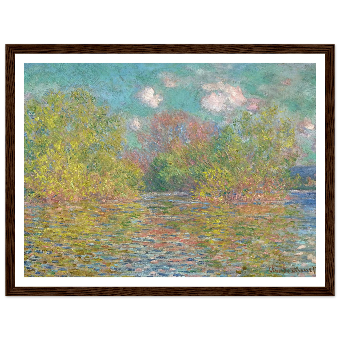 La Seine près de Giverny (1888) Art Print | Claude Monet - Framed Poster - 30x40 cm / 12x16″ - Black frame