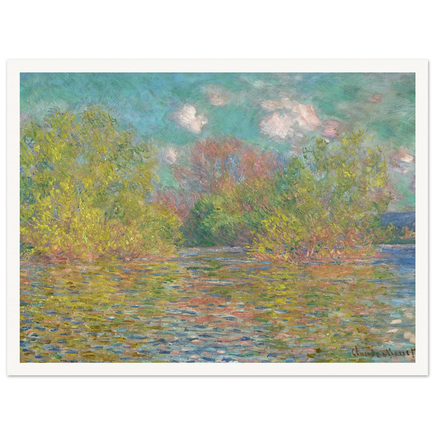 La Seine près de Giverny (1888) Art Print | Claude Monet - Framed Poster - 30x40 cm / 12x16″ - Black frame