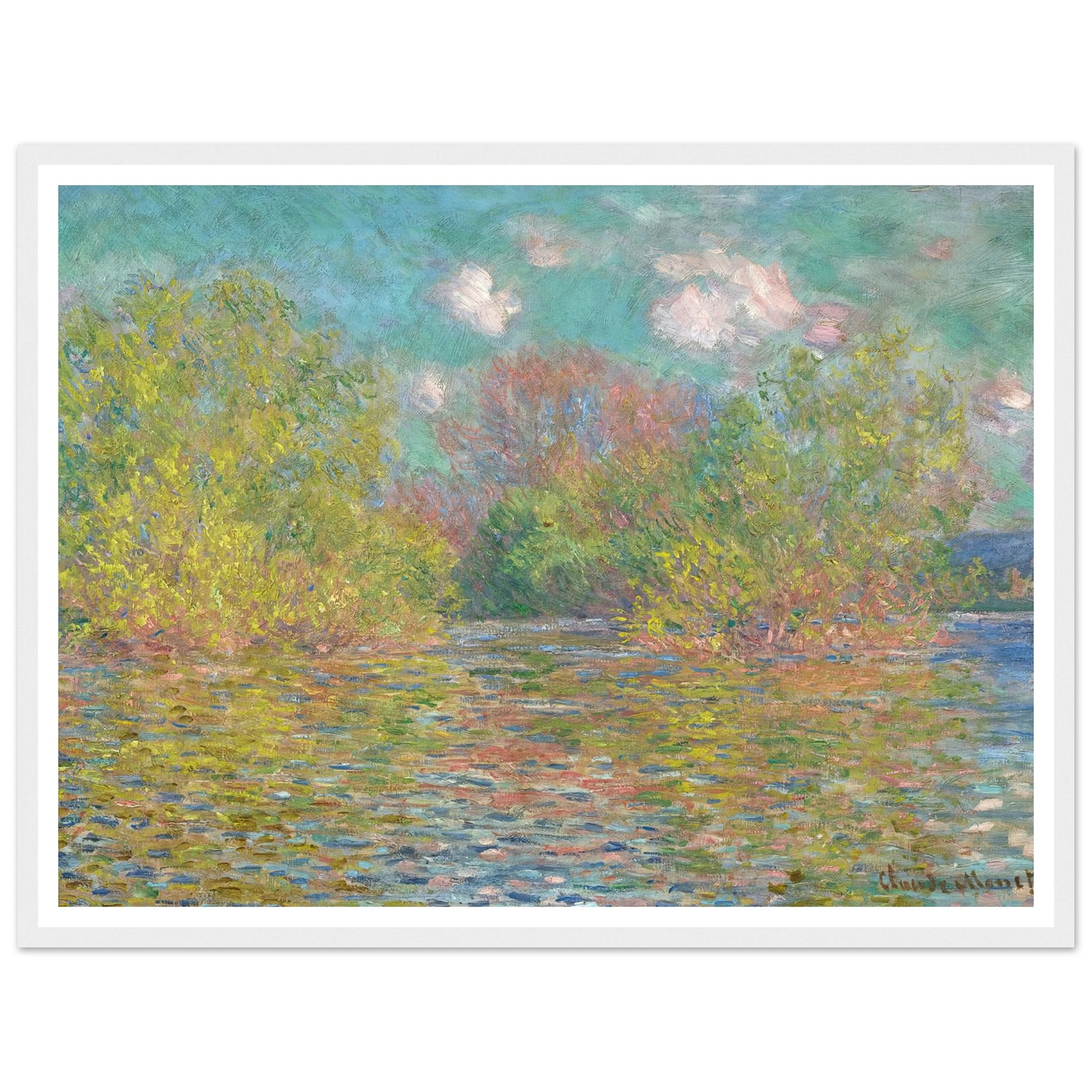 La Seine près de Giverny (1888) Art Print | Claude Monet - Framed Poster - 30x40 cm / 12x16″ - Black frame