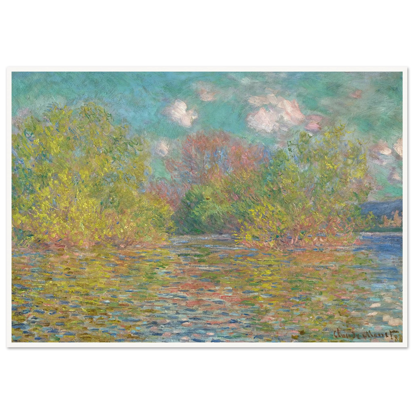 La Seine près de Giverny (1888) Art Print | Claude Monet - Framed Poster - 30x40 cm / 12x16″ - Black frame