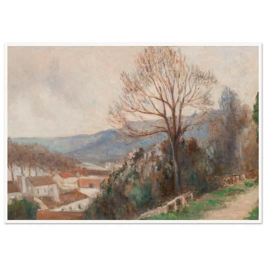 La Seine vue des hauteurs de Rolleboise Art Print | Maximilien Luce - Framed Poster - 30x40 cm / 12x16″ - Black frame