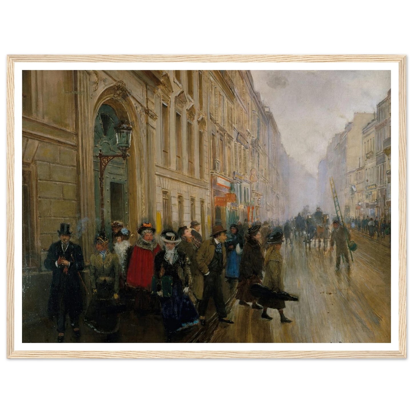 La sortie du conservatoire de musique (1899) Art Print | Jean Beraud - Framed Poster - 30x40 cm / 12x16″ - Black frame