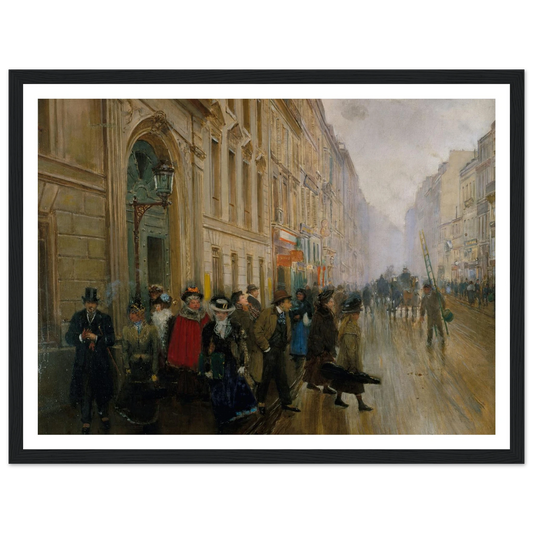 La sortie du conservatoire de musique (1899) Art Print | Jean Beraud - Framed Poster - 30x40 cm / 12x16″ - Black frame