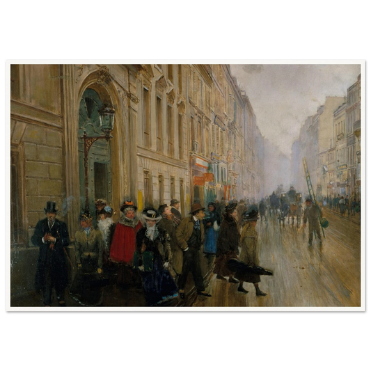 La sortie du conservatoire de musique (1899) Art Print | Jean Beraud - Framed Poster - 30x40 cm / 12x16″ - Black frame