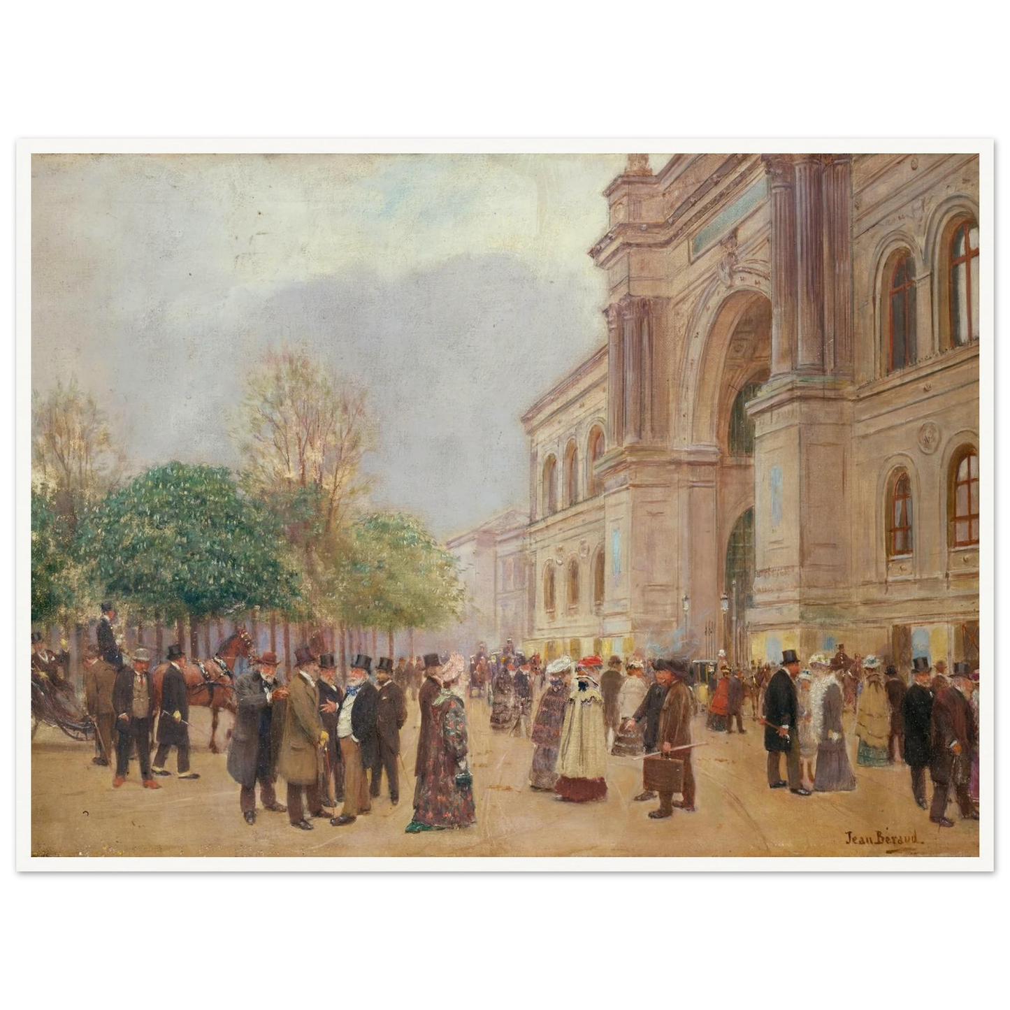 La sortie du Salon, au Palais de l’Industrie (1890) Art Print | Jean Beraud - Framed Poster - 30x40 cm / 12x16″ - Black frame