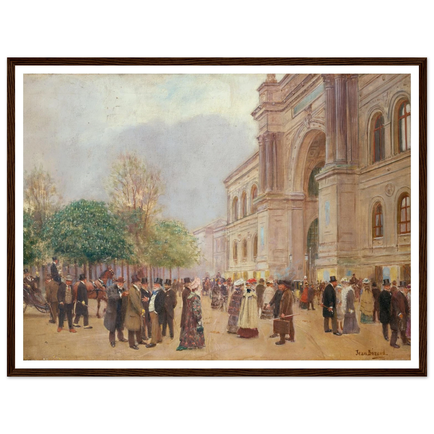 La sortie du Salon, au Palais de l’Industrie (1890) Art Print | Jean Beraud - Framed Poster - 30x40 cm / 12x16″ - Black frame
