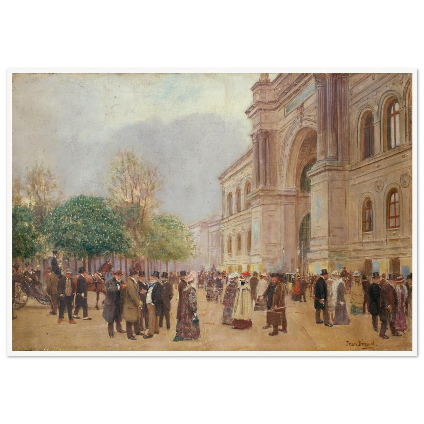 La sortie du Salon, au Palais de l’Industrie (1890) Art Print | Jean Beraud - Framed Poster - 30x40 cm / 12x16″ - Black frame
