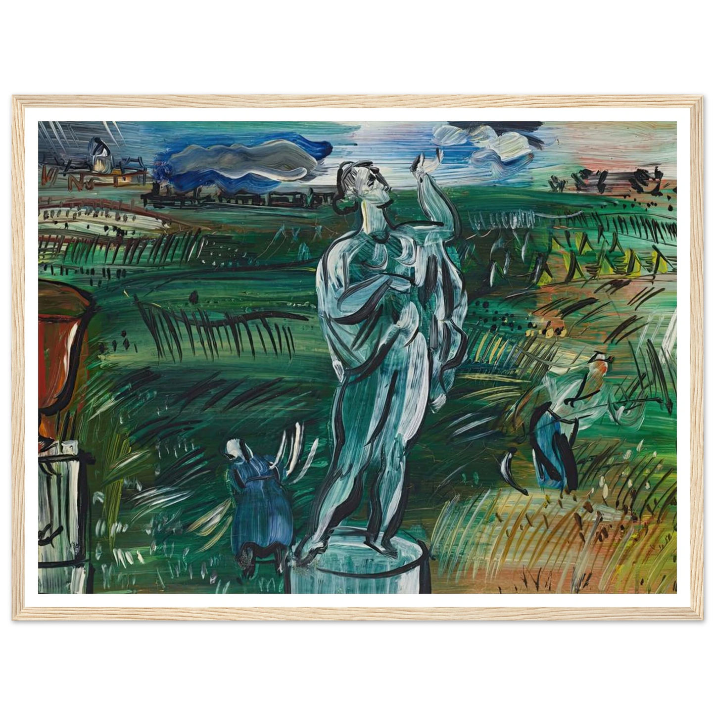 La Statue (circa 1942) Art Print | Raoul Dufy - Framed Poster - 30x40 cm / 12x16″ - Black frame