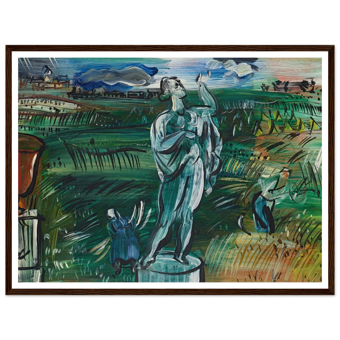 La Statue (circa 1942) Art Print | Raoul Dufy - Framed Poster - 30x40 cm / 12x16″ - Black frame