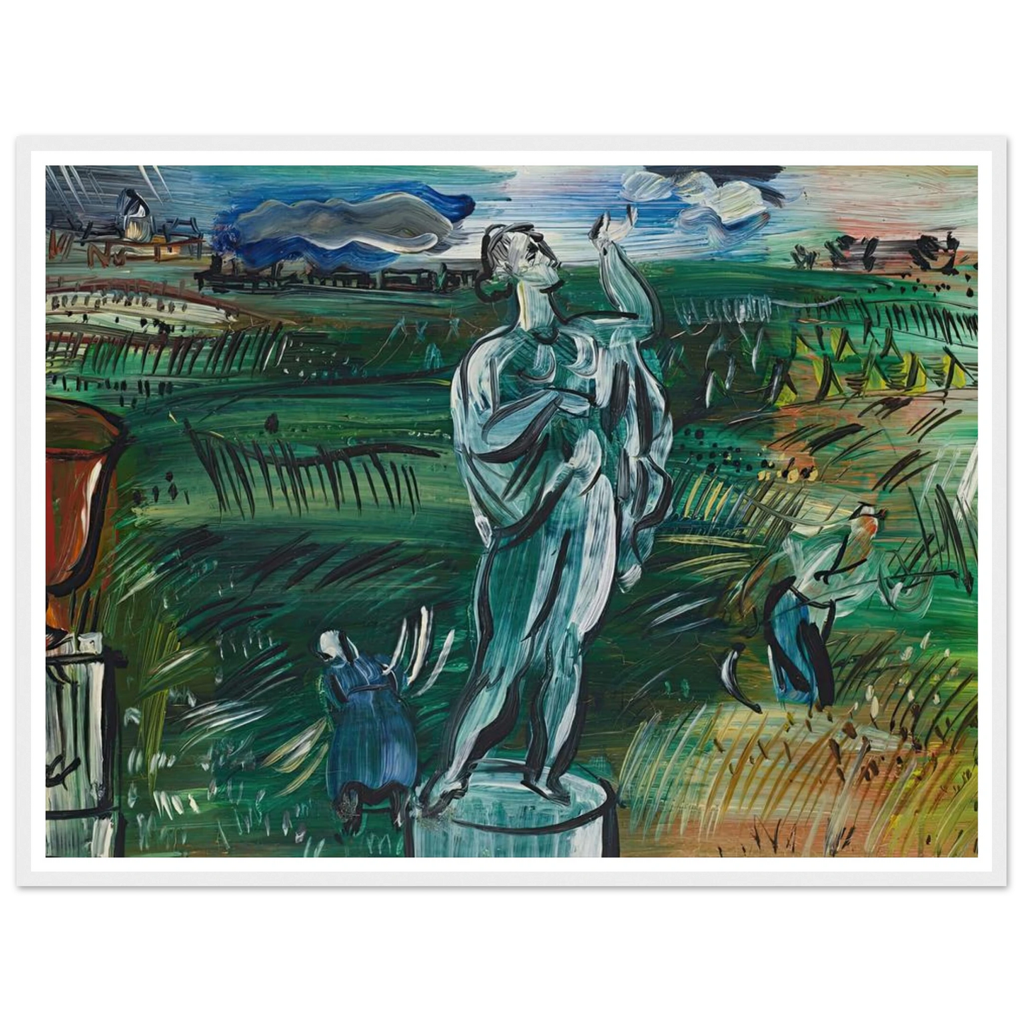 La Statue (circa 1942) Art Print | Raoul Dufy - Framed Poster - 30x40 cm / 12x16″ - Black frame
