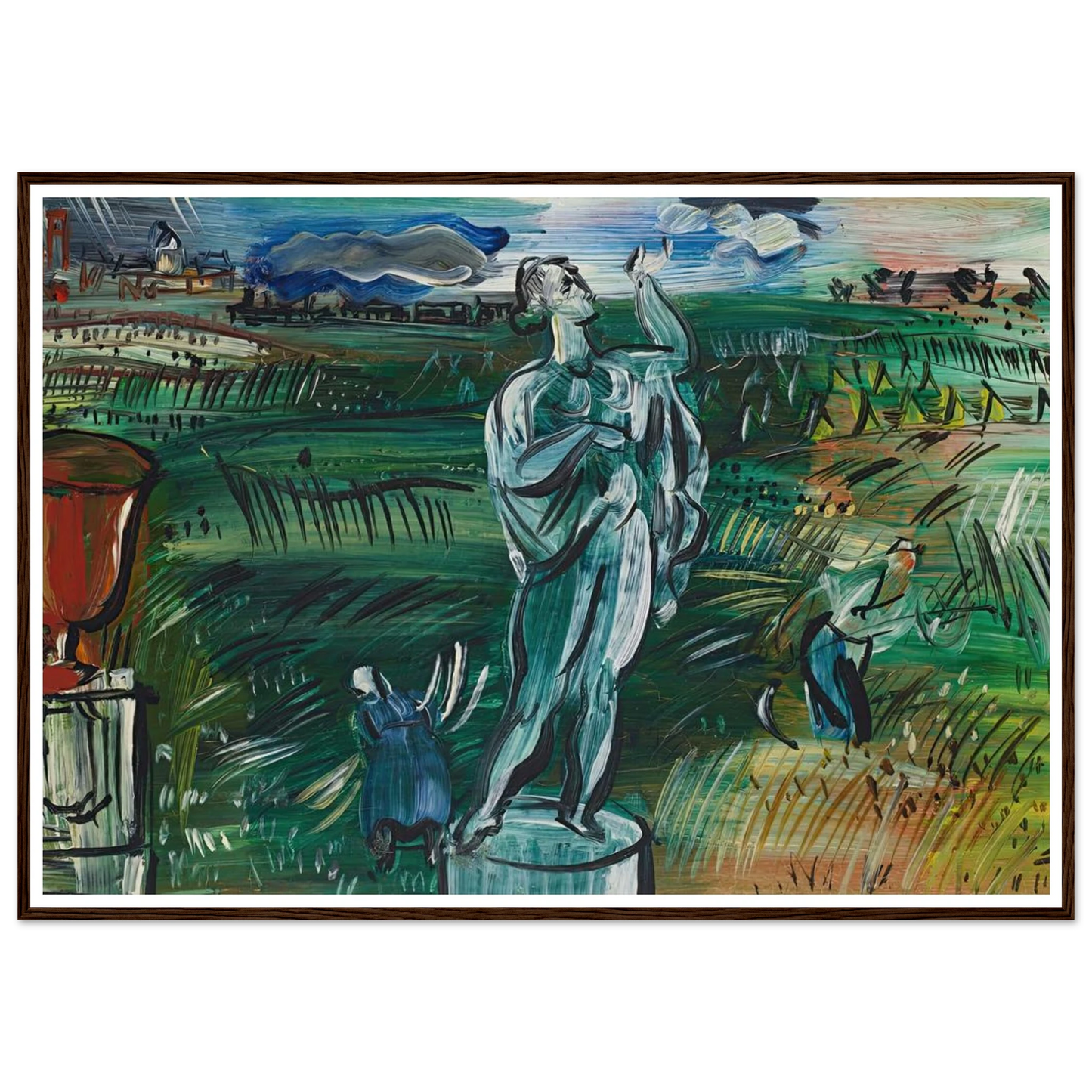 La Statue (circa 1942) Art Print | Raoul Dufy - Framed Poster - 30x40 cm / 12x16″ - Black frame