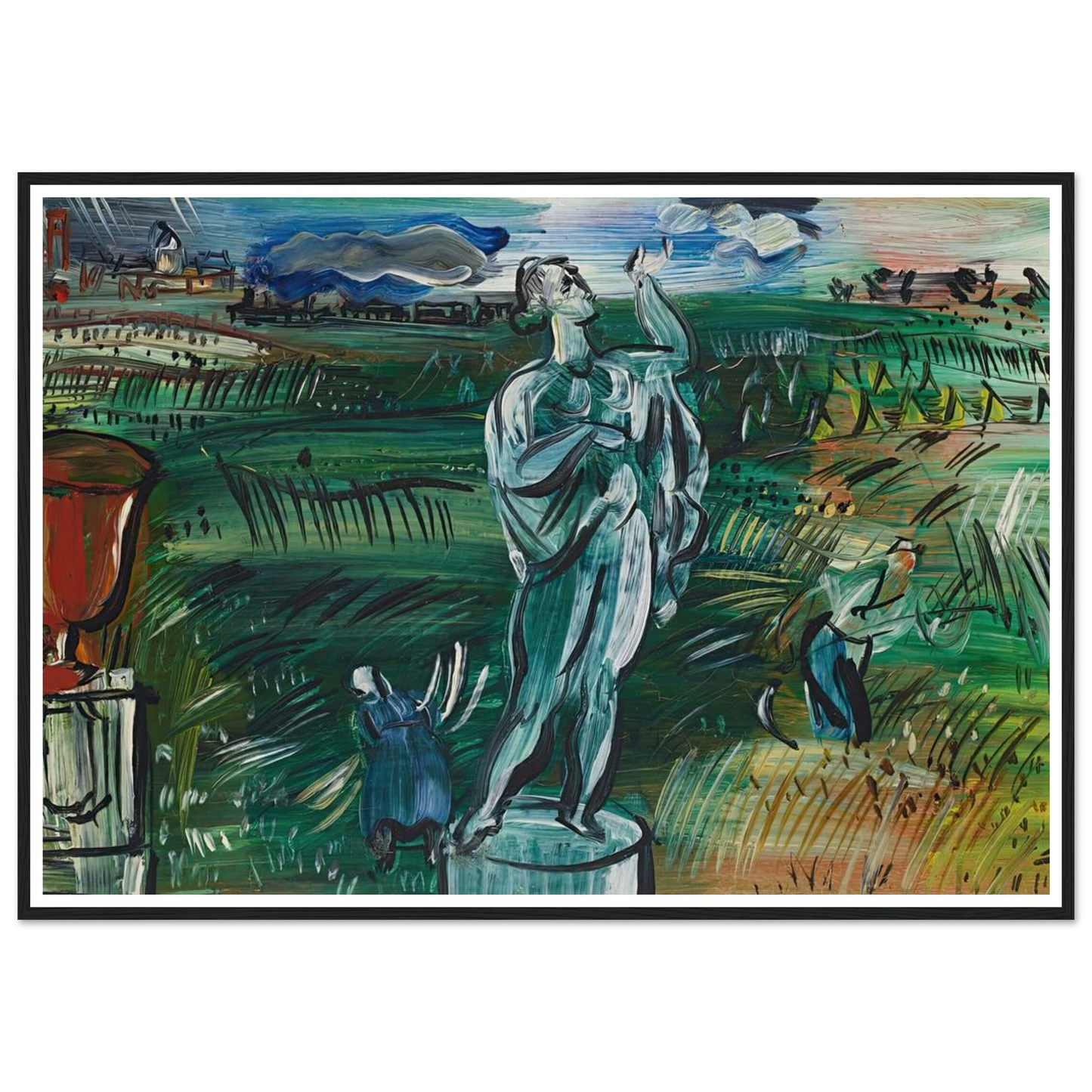 La Statue (circa 1942) Art Print | Raoul Dufy - Framed Poster - 30x40 cm / 12x16″ - Black frame