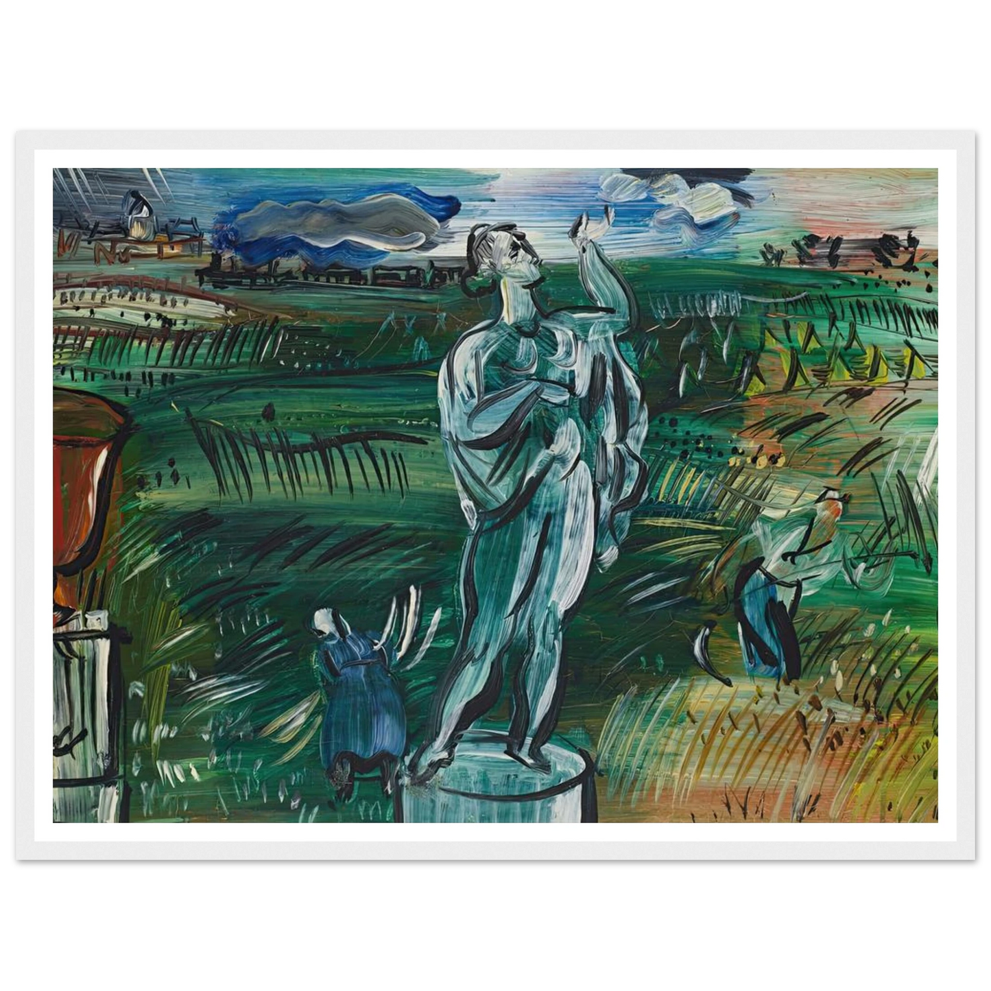 La Statue (circa 1942) Art Print | Raoul Dufy - Framed Poster - 30x40 cm / 12x16″ - Black frame