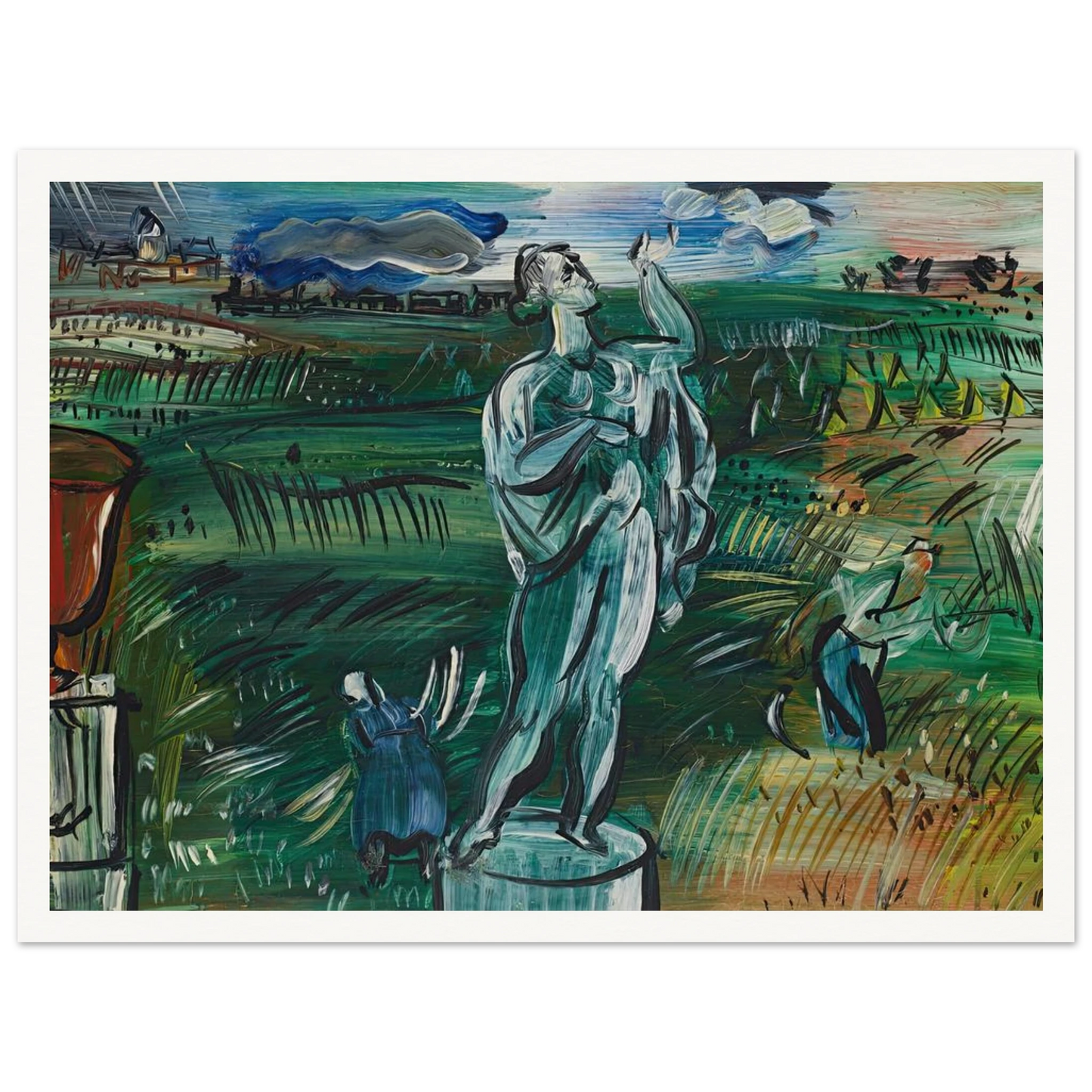 La Statue (circa 1942) Art Print | Raoul Dufy - Framed Poster - 30x40 cm / 12x16″ - Black frame