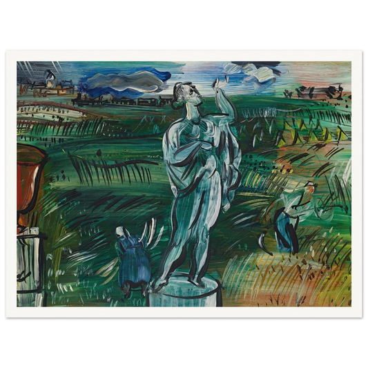 La Statue (circa 1942) Art Print | Raoul Dufy - Framed Poster - 30x40 cm / 12x16″ - Black frame