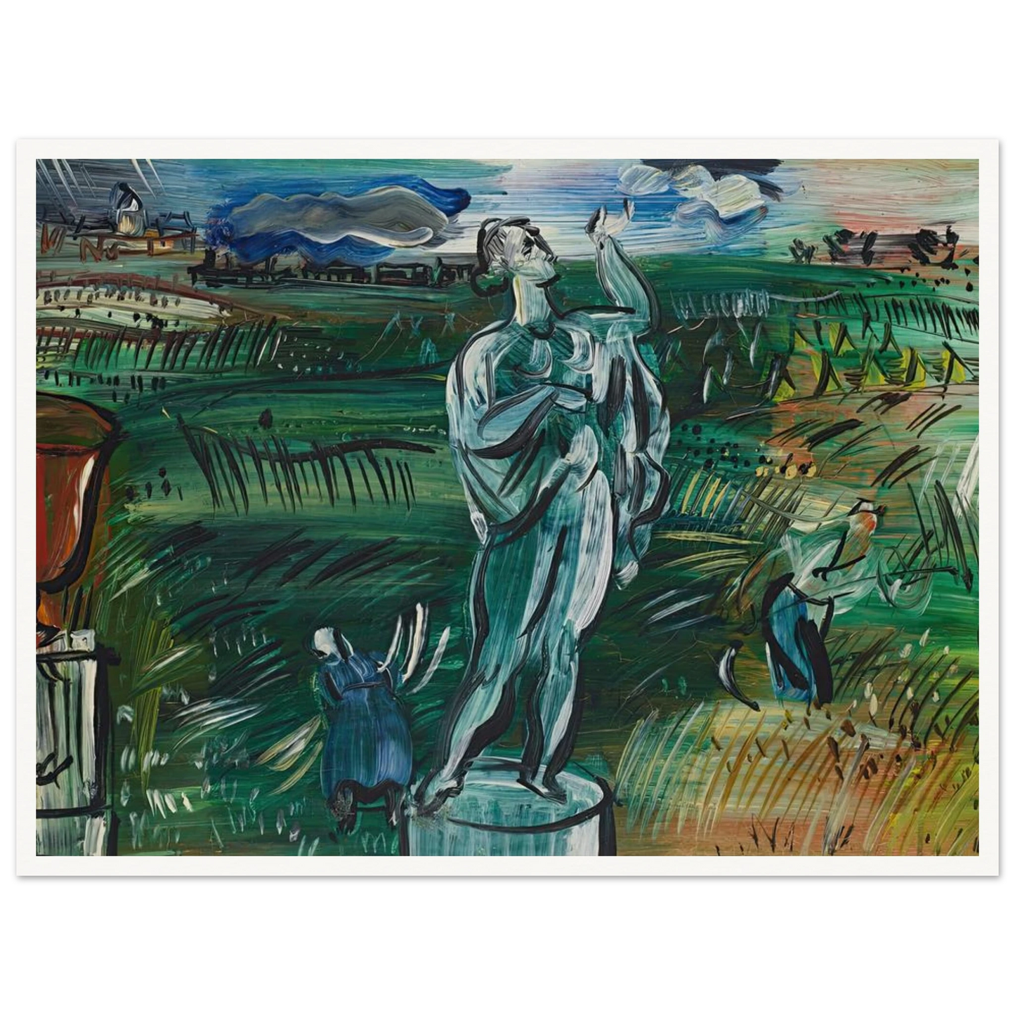 La Statue (circa 1942) Art Print | Raoul Dufy - Framed Poster - 30x40 cm / 12x16″ - Black frame