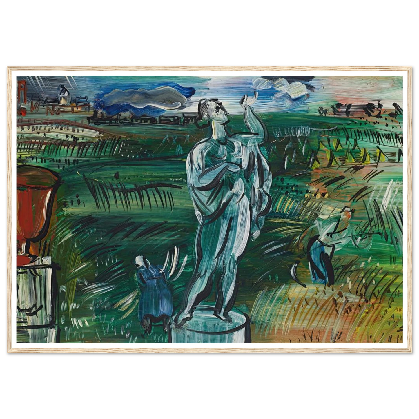 La Statue (circa 1942) Art Print | Raoul Dufy - Framed Poster - 30x40 cm / 12x16″ - Black frame