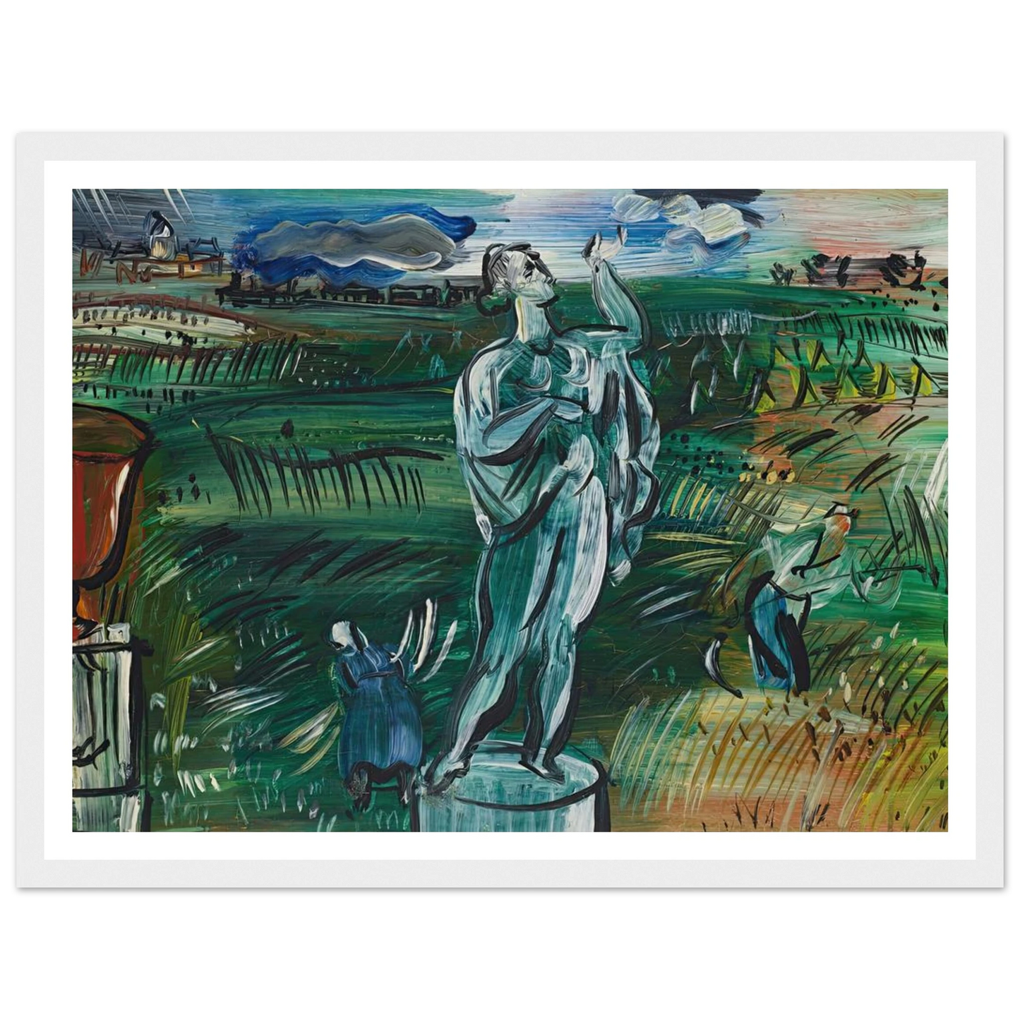 La Statue (circa 1942) Art Print | Raoul Dufy - Framed Poster - 30x40 cm / 12x16″ - Black frame