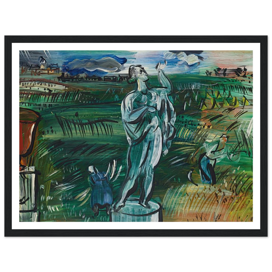 La Statue (circa 1942) Art Print | Raoul Dufy - Framed Poster - 30x40 cm / 12x16″ - Black frame