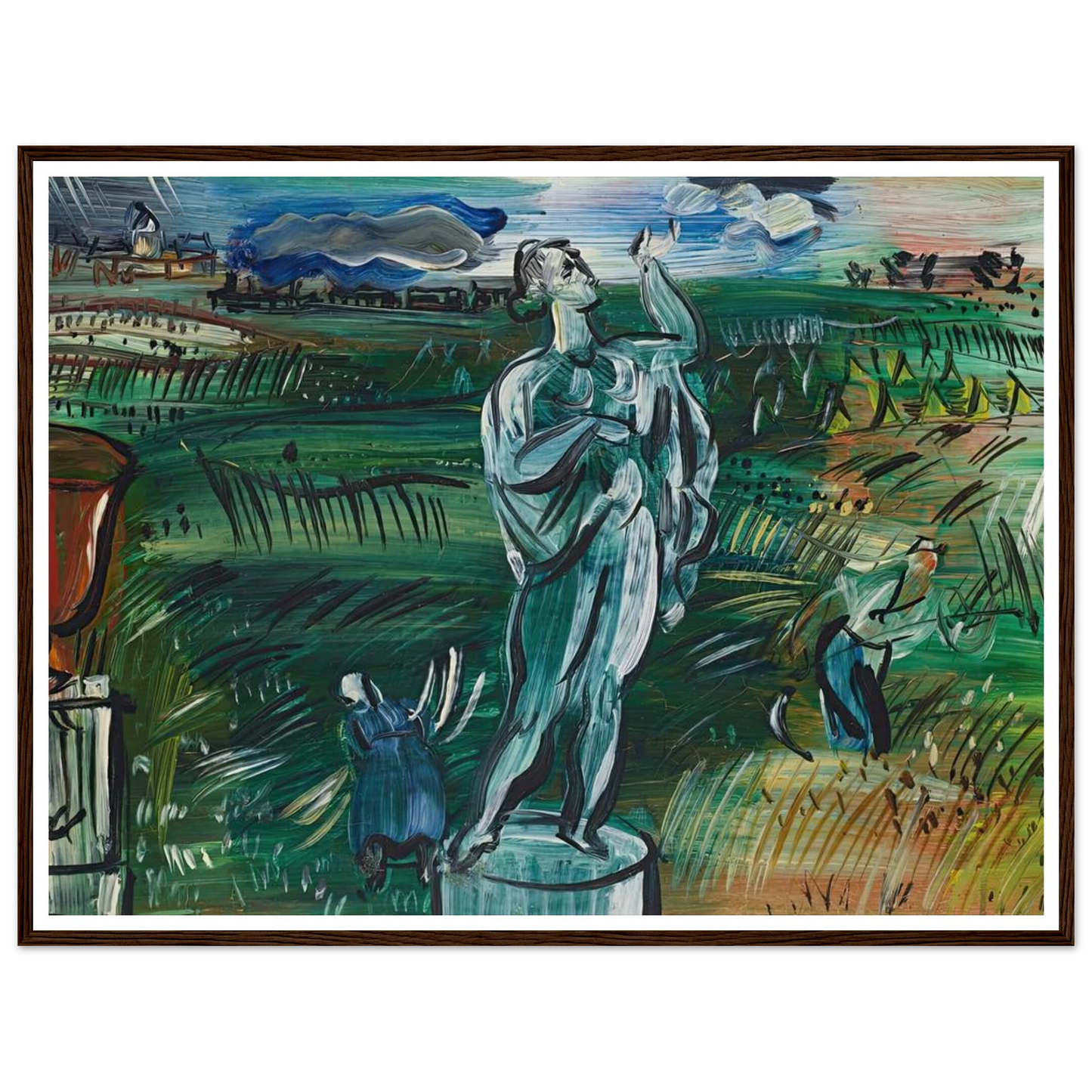 La Statue (circa 1942) Art Print | Raoul Dufy - Framed Poster - 30x40 cm / 12x16″ - Black frame