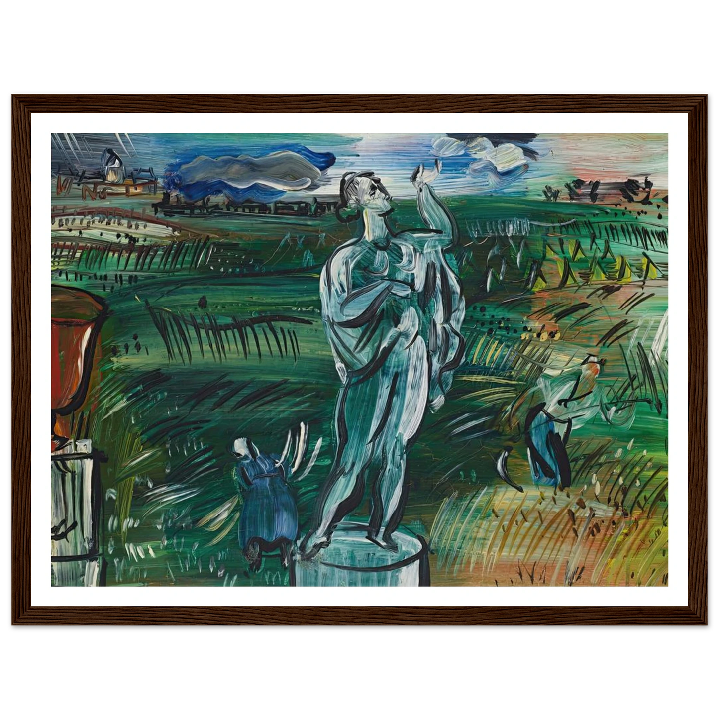 La Statue (circa 1942) Art Print | Raoul Dufy - Framed Poster - 30x40 cm / 12x16″ - Black frame