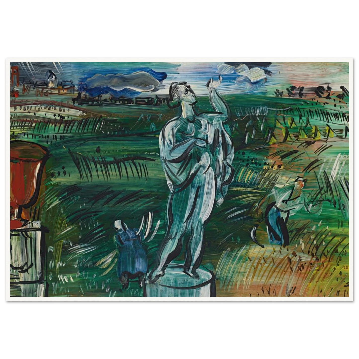 La Statue (circa 1942) Art Print | Raoul Dufy - Framed Poster - 30x40 cm / 12x16″ - Black frame