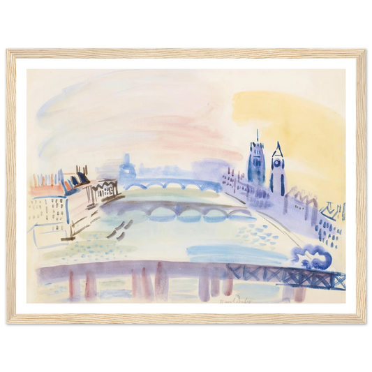 La Tamise, Londres (ca 1932) Art Print | Raoul Dufy - Framed Poster - 30x40 cm / 12x16″ - Black frame