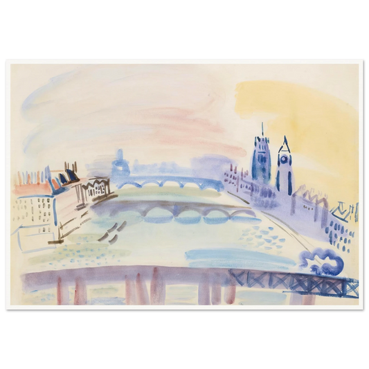 La Tamise, Londres (ca 1932) Art Print | Raoul Dufy - Framed Poster - 30x40 cm / 12x16″ - Black frame