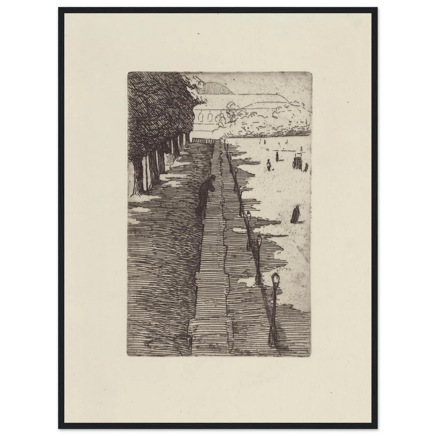 La terrasse (1893) Art Print | Felix Vallotton - Framed Poster - 30x40 cm / 12x16″ - Black frame