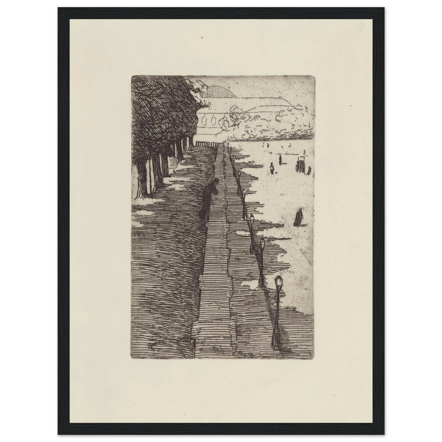 La terrasse (1893) Art Print | Felix Vallotton - Framed Poster - 30x40 cm / 12x16″ - Black frame