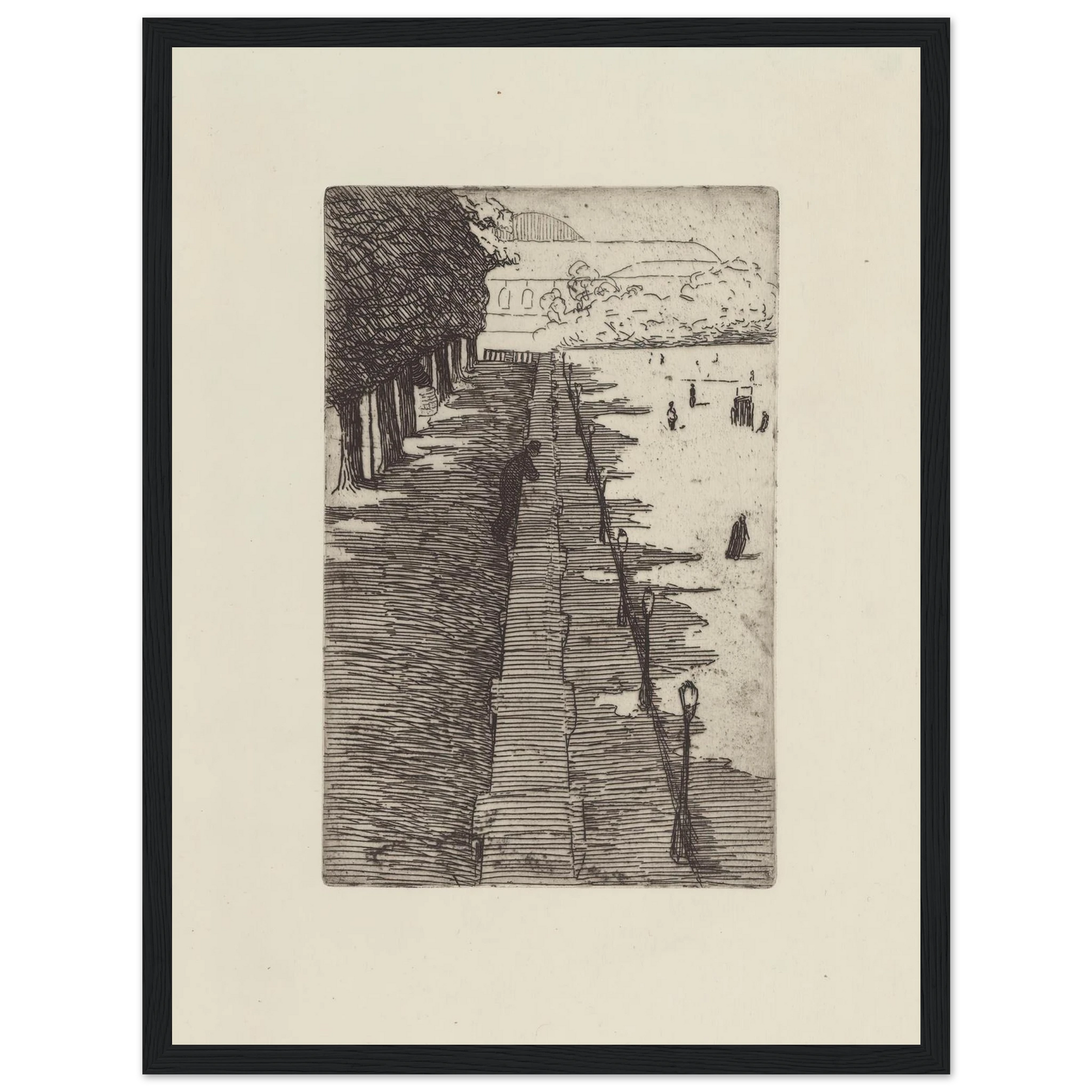 La terrasse (1893) Art Print | Felix Vallotton - Framed Poster - 30x40 cm / 12x16″ - Black frame