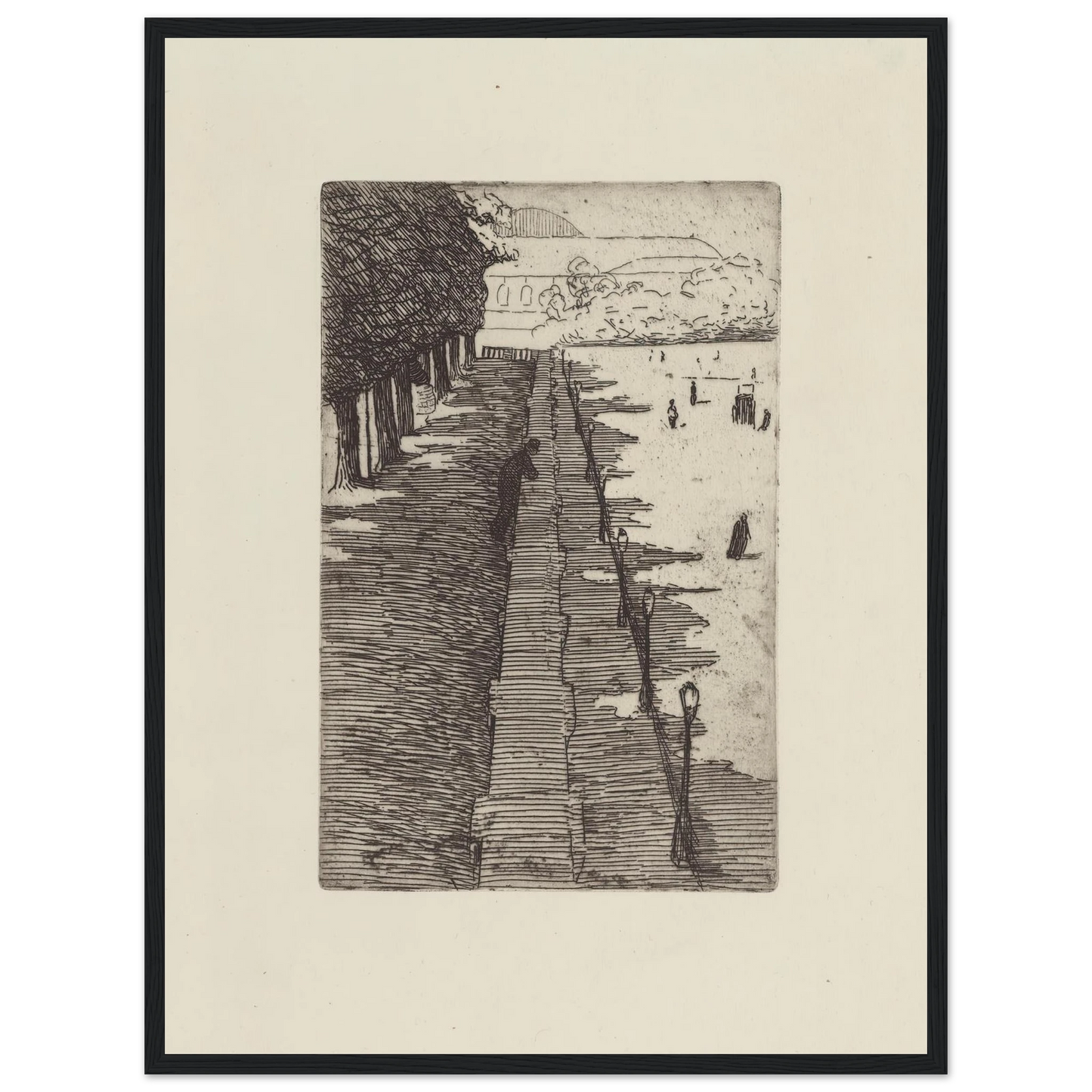 La terrasse (1893) Art Print | Felix Vallotton - Framed Poster - 30x40 cm / 12x16″ - Black frame